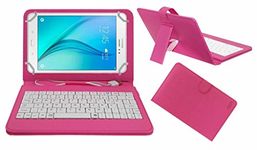 Acm USB Keyboard Case Compatible with Samsung Galaxy Tab A 7" Tablet Cover Stand Study Gaming Direct Plug & Play - Pink