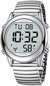 Large Digital Talking Watch English Speaking for The Blind, Elderly or Visually impaired Receives US Signals Automatic Time and Date Correction Big Numbers Easy to See Loud and Clear-Hearkent-2117M