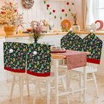 Amazon Brand - Umi SantaHat Chair Cover 4PCS Christmas Chair Covers,Christmas Decoration Santa Claus Hat Slipcover Xmas Chair Back Cover for Christmas Dinning Room Xmas Restaurant 3