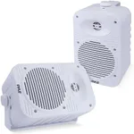 Pyle Indoor Outdoor Speakers Pair - 500 Watt Dual Waterproof 5.25” 2-Way Full Range Speaker System w/ 1/2” High Compliance Polymer Tweeter - in-Home, Boat, Marine, Deck, Patio, Poolside (White)