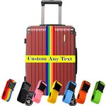 VectWaby Personalized Luggage Straps, Customized Adjustable Suitcase Belt Embroidered Name/Text, Secure Bag Closure Suitcases Band Gifts for Business Traveler - 13 Colors - Adjusts from 38" to 74"