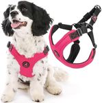 Gooby - Escape Free Sport Harness, Small Dog Step-in Neoprene Harness for Dogs That Like to Escape Their Harness, Pink, Medium