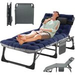 Sun Lounger for Garden, MOPHOTO Heavy Duty sun loungers chair with padded and Headrest, guest bed,office bed,folding garden bed Perfect for camping