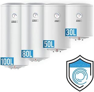 Aquamarin® Chauffe-Eau Électrique - Modèle ANTI-CALCAIRE, Réservoir avec Capacité de 50 Litres, Thermostat à 75°C, 1.5 kW, CEE : C - Ballon d'Eau Chaude