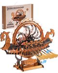 ROKR 3D Wooden Puzzle Ship Model Kits for Adults to Build for Adults, Boat Model Gifts for Children Adults, Creative Toys and Home Decoration, 229 Pieces, Viking Dragon Ship, LK802