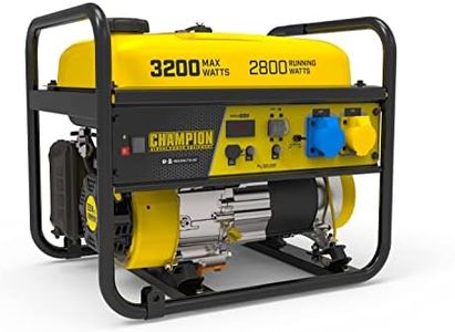 Champion Power Equipment 500560 3200 Watt Portable Frame Petrol Generator – 224cc Engine, 12 hour run time, digital display intelliguage for easy maintenance, AVR Technology for power surge protection