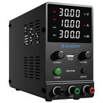 Jesverty DC Power Supply Variable, 0-30V 0-10A Adjustable Switching DC Regulated Bench Power Supply with Encoder Knob, Output On/Off Switch, 4-Digit LED Display, 5V/2A USB Charging Port - SPS-3010H