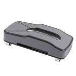 Automaze PU Leather Car Tissue Box Sun Visor Hanging Tissue Boxes Car Seat Back Napkin Holder with Card Slots (Gray)