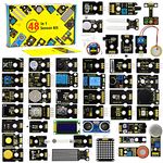 KEYESTUDIO 48 Sensors Modules Starter Kit for Arduino Mega R3 Nano Raspberry Pi with i2c LCD, 5v Relay, LED Modules, Servo Motor, with Tutorials Programming for Beginners Adults