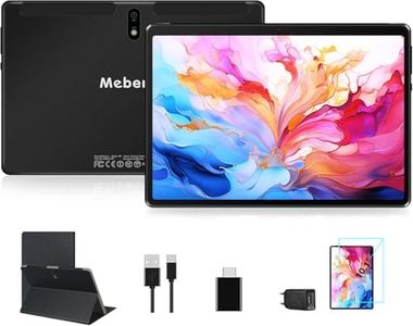 MEBERRY Tablette Android Tablette 10 Pouces, Tablette Tactile, Octa-Core 4GB RAM 64GB ROM, 8000mAh, GMS Certified|WI-FI |Bluetooth |GPS |5.0 MP+8.0 MP, avec étui, Noir