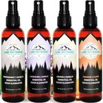 Lumi Outdoors Natural Air Freshener Spray - 4 Pack Bundle - Peppermint Vanilla, Lavender Vanilla, Lemon Vanilla, Orange Clove Room Sprays