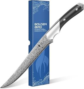 Golden Bird Butcher Breaking Knife for Meat Cutting, 8 Inch Damascus Boning Knife, VG10 Brisket Trimming Knives, Flexible Fillet Knife, Japanese Slicing Knives with Wood Handle, Birthday Dad Mom Gift
