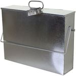 Srendi® GALVANISED Metal HOT ASH Box Carrier Silver Fireplace Bucket BIN Container