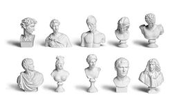 Garwor 10PCS/Set Mini Figures of Greek Mythology Statue Resin Sculpture World Famous Bust Figurine Home Office Art Décor, 2.75" H