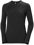 Helly Hansen Women's Lifa Merino Midweight Crew Long Sleeve T Shirt, Black, M UK