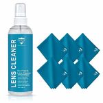 Royal Care Lens Cleaner Spray Kit – 100ML Refill Bottles with 6 Microfiber Cloths – Eyeglasses, Cameras, and Lenses - Safely Cleans Fingerprints, Dust, Oil