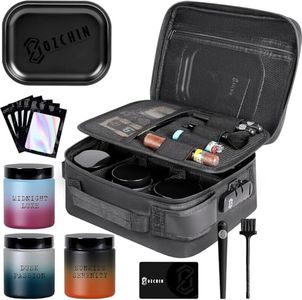 OZCHIN Activated Carbon Fiber Bag with Combination Lock, Large Storage Bag with Airtight Glass Jars & Waterproof Zippers Box, Large Travel Bag for Home Organization & Holiday Gifts