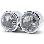 Krator Chrome Twin Headlight Motorcycle Double Dual Lamp Compatible with Suzuki Boulevard M109R M50 M90 M95