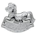 Christening Gifts. Girls Silver Rocking Horse Money Box