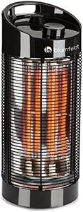 Blumfeldt Heat Guru 360 - Calefactor de pie, Radiador, Estufa de infrarrojos, Protección IPX4, Oscilación de 120° / 360 °C, Para interiores o exteriores, Potencia máx. 1200 W, 22 x 56 cm, Negro