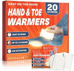 BRAMBLE 40-Pack Warmers - 20 Hand Warmers & 20 Foot Warmers - Long-Lasting Heat Packs (8h) for Outdoor Activities, Sports, and Cold Weather