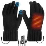 LYtech USB Heated Gloves Men Women Touchscreen Hands Warmer Gloves Knitted Heating Gloves Knit Gloves Washable Texting Gloves Laptop Gloves USB Heated Finger Gloves Winter Gift for Indoor Outdoor