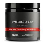 Ultra Purified Highly Potent and Bioavailable Hyaluronic Acid Supplements for Skin - 95+% Third-Party Tested Purity Hyaluronic Acid Capsules with Vitamin C - Non-GMO Fermentation - 360 Capsules - TQ