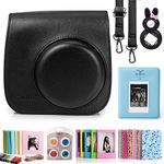 CAIUL 7 in 1 Instax Mini 8 8+ 9 Accessory Bundles Set (Black Mini 8 Case/Album/Lens/Filters/Film Frames/Hang Frames/Film Sticker)
