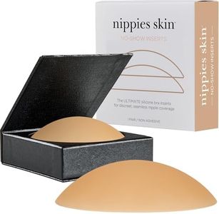 Nippies Skin ULTIMATE Bra Inserts NO Adhesive NippleCovers &amp; Travel Case - Caramel