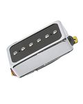 LAMSAM P90 Tone Pickup, Humbucker-sized Single Coil Bridge Pick Up Loaded Alnico V Magnets, as Replacement Parts for Standard-Humbucker Pickup on Electric Guitar, Chrome-90VB