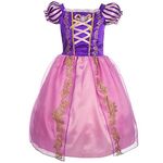 Discoball Princess Girls Rapunzel Costumes Cosplay Fancy Party Girl Princess Dresses for Festival Pageant Carnival Halloween Photo Shoot, Pink, 3 years (Tag:120)