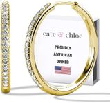 Cate & Chloe Bianca 18k Yellow Gold Plated Hoop Earrings For Women | Cubic Zirconia Earrings With Round Cut Crystals | Best Hypoallergenic Gold Hoop Earring Set, Fashion Jewelry For Women