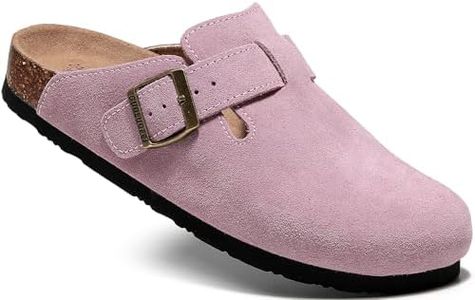 guoluofei Clogs For Women, Womens Clogs And Mules House Slipers With Arch Support And Adjustable Buckle, Pink, 6