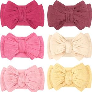 CÉLLOT Bows for Baby Girls Headbands Soft Sretrchy Nylon Newborn Head Wraps | Bold&Statement-Making Look Photogenic Design | 0-2+ O/Y Infant Toddler Kids Hair Accessories,Stay in Place,No Marks&Comfy Fit