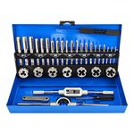 LncBoc 32 Pieces Tap and Die Set, Home Improvement Tool Kit for Creating and Repairing Thread, Tap Wrench Alloy Steel for Internal and External Thread Tapping Cutting Set