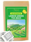 TeeLux Decaf Lemon Green Tea Bags 100 Count, Blended Decaffeinated Green Tea with Refreshing Lemon Flavor, for Hot and Cold Brew