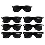 LADY&HOME Bachelor Party 7pcs Wedding Sunglasses for Groom, Best Man, Team Groom Groomsmen Gifts Wedding Favor (Matte)