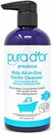 PURA D'OR Kids Wash (16oz) All-in-One Gentle Cleanser - USDA Biobased, Sulfate-Free, Tear-Less, Hypoallergenic, Premium, Shampoo & Bubble Bath