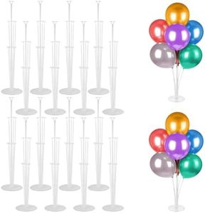 Voircoloria Balloon Stand Kit 16 sets Balloon Arch Stand with Base and Balloon Sticks for Table Graduation Wedding Birthday Baby Shower Gender Reveal Party Decorations