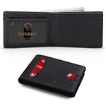 RUNBOX Black Leather Men's RFID Wallet