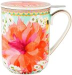 Maxwell & Williams Teas & C's Dahlia Daze Lidded Mug With Infuser 340ML Sky Gift Boxed