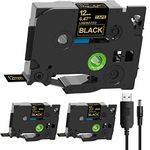 Acmerota TZe-334 Label Tape Replace for Brother TZ TZe-334 12mm*8m Gold on Black for Brother P-Touch PT-H100LB H105 H107B H110 H200 H101TB P300BT Cube D200BW