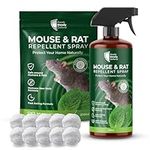 Mouse & Rat Repellent Spray with Cotton Balls - Natural Peppermint Oil Deterrent, Safe for Home Use, Indoor Pest Control - 200ml