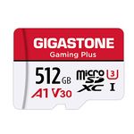 Gigastone 512GB Micro SD Card, Gaming Plus, Nintendo-Switch Compatible, High Speed 100MB/s, 4K Video Recording, Micro SDXC UHS-I, A1 Run App, Class 10