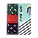 Mint & Oak Long Socks For Men, Soft Cotton Calf Length Socks, Colorful Sock Gift For Men, Odour Free, Funky Socks - Gift Box of 3