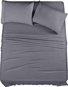 Utopia Bedding 4-Piece Queen Bed Sheet Set - Soft Brushed Microfiber Wrinkle Fade and Stain Resistant - Gray