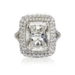 Full Diamond Giant 6 Carat Square Diamond Ring CZ Promise Engagement Wedding Ring for Women (US Code 6-10) (7)