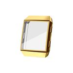 Compatible for Fitbit Ionic Transparent All-Inclusive Screen Case, Soft TPU Frame Cover Shockproof Case Accessory for Ionic (Gold)