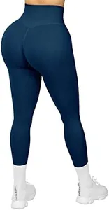 SUUKSESS Women Seamless Butt Lifting Leggings High Waisted Workout Yoga Pants (Navy Blue, S)