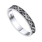 Infinity Ring for Women 925 Sterling Silver Antique Vintage Stacking Eternity Band Ring Size 9